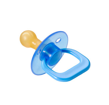 Baby soother pacifier isolated on transparent layered background. 