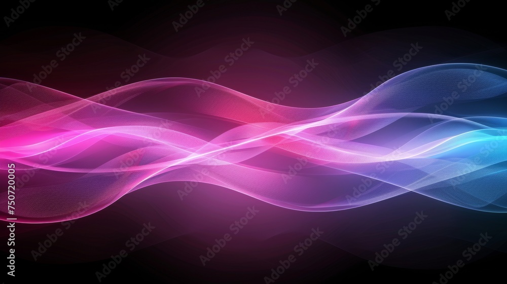 Poster captivating dark abstract design with magic waves and bokeh effects for a futuristic background
