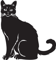 black cat silhouette illustration vector