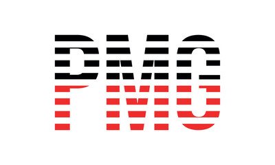 PMG three initial letter iconic line negative space minimal logo design vector template. monogram, abstract, wordmark, business, typography, minimalist, brand, company, flat, modern, unique, simple