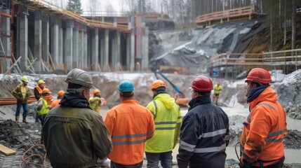 a group of Nordic construction workers at finish construction site
