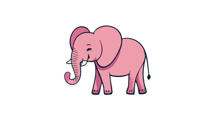 grande elefante rosa, illustrazione su sfondo bianco