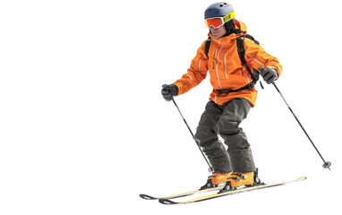 Ski Flow Mastery with Expert Guidance On Transparent Background.