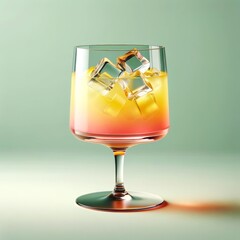 Cocktail orange et jaune dans un style minimaliste et photoréaliste  - obrazy, fototapety, plakaty