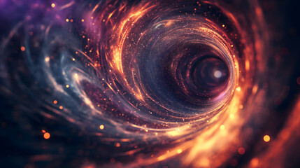 Cosmic Swirl of a Galaxy in Vivid Colors - obrazy, fototapety, plakaty