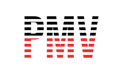 PMV three initial letter iconic line negative space minimal logo design vector template. monogram, abstract, wordmark, business, typography, minimalist, brand, company, flat, modern, unique, simple