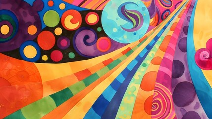 Vibrant Abstract Silk Scarves with Colorful Patterns