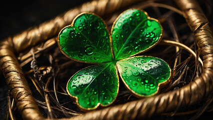 Concept for St. Patrick's Day. Macro photos of objects symbolizing this holiday.