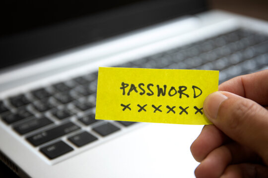 password write on paper , security awareness and password management
