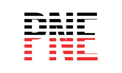 PNE three initial letter iconic line negative space minimal logo design vector template. monogram, abstract, wordmark, business, typography, minimalist, brand, company, flat, modern, unique, simple