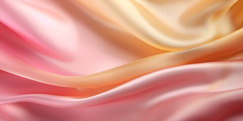 Gold and Pink Gradient Silk Fabric