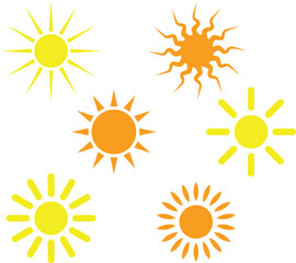 set of sun icons Sun icon set, vector illustration