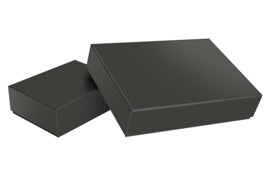 Two blank black boxes isolated on white