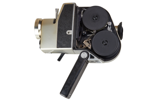Vintage Camera super 8 isolated on white