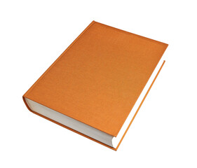 Closed brown big book with hardcover isolated