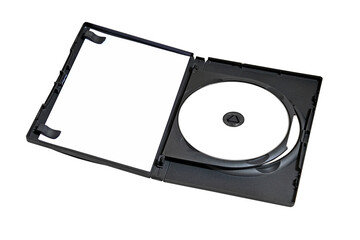 Plastic Dvd packaging with his cover isolated on white
