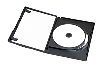 Plastic Dvd packaging with his cover isolated on white