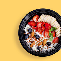 Fruit salad bowl top view