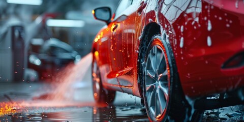 Car washing in garage