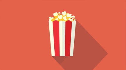 Popcorn flat icon Flat vector