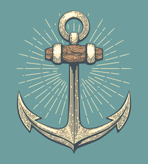 Engraving vintage ship anchor © vectortatu
