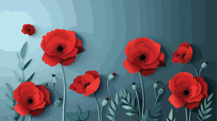 Remembrance Day also known as Poppy Day. Vector poppy