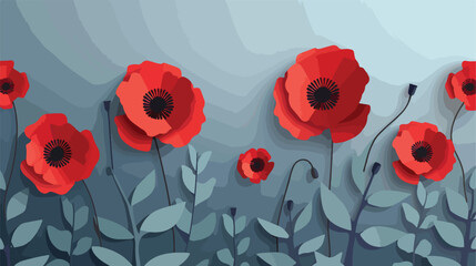 Remembrance Day also known as Poppy Day. Vector poppy