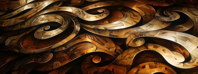 the style of arabic/farsi calligraphy, ambiguous forms, airbrush art - obrazy, fototapety, plakaty