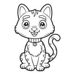Fototapeta premium cartoon style cute white cat