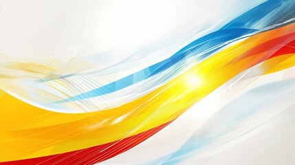 Sporty modern light abstract background in white yellow blue and red