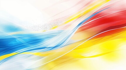 Sporty modern light abstract background in white yellow blue and red