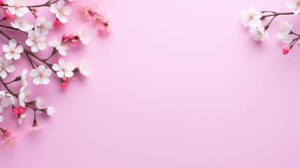 Pink Background With White and Pink Flowers