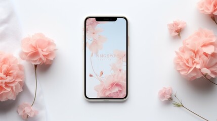Phone Displaying Pink Flower