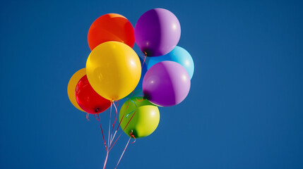 Skyward Celebration: Colorful Balloons and Azure Skies