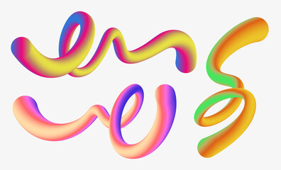 Wavy shape with gradient colors on white background. Vector illustration.