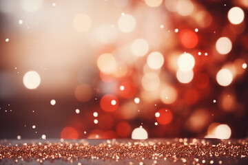 Chistmas light background, with bokeh orbs and baubles