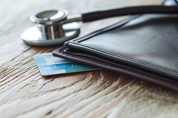 an empty wallet and a health insurance card
