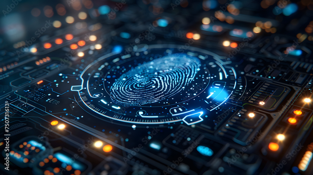 Poster High-Tech Fingerprint Security Interface