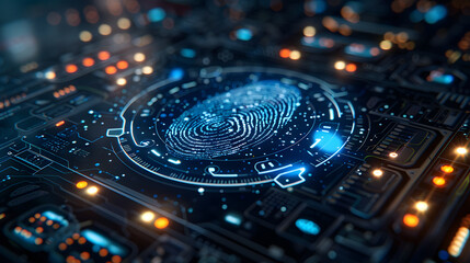 High-Tech Fingerprint Security Interface