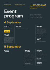 Event Program Poster Template