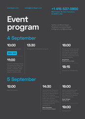 Event Program Poster Template