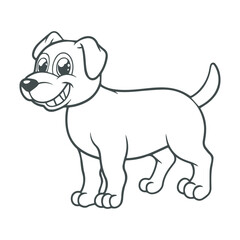 cartoon style cute white dog