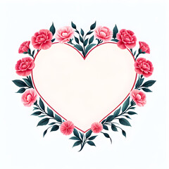 heart-shaped-frame-embracing-an-intricate-pattern-of-red-carnation-florals-minimalist-watercolor