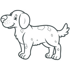 cartoon style cute white dog