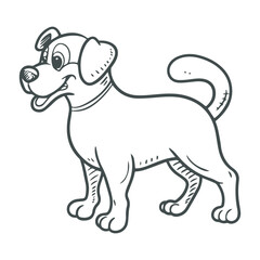 cartoon style cute white dog