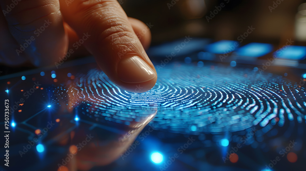 Poster High-Tech Fingerprint Security Interface