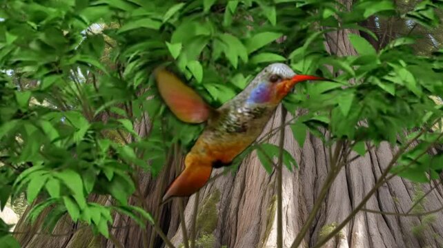 kingfisher on a tree seamless motion looping 4k animation video background