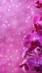 Stunning orchids bouquet  radiant beauty in bunch of blossoms on blurred background