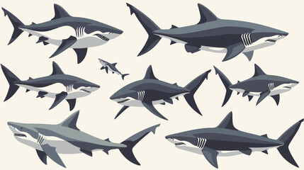 Sharks Animal flat vector Flat vector