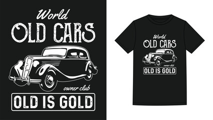 Classic car t shirt design template free download 